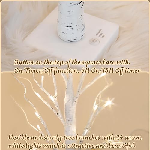 Miniatura 3 de PEIDUO Decoraciones de Navidad para el hogar, árbol de Navidad de 2 pies con luces LED, luces blancas cálidas, árbol espiritual de luz de hadas