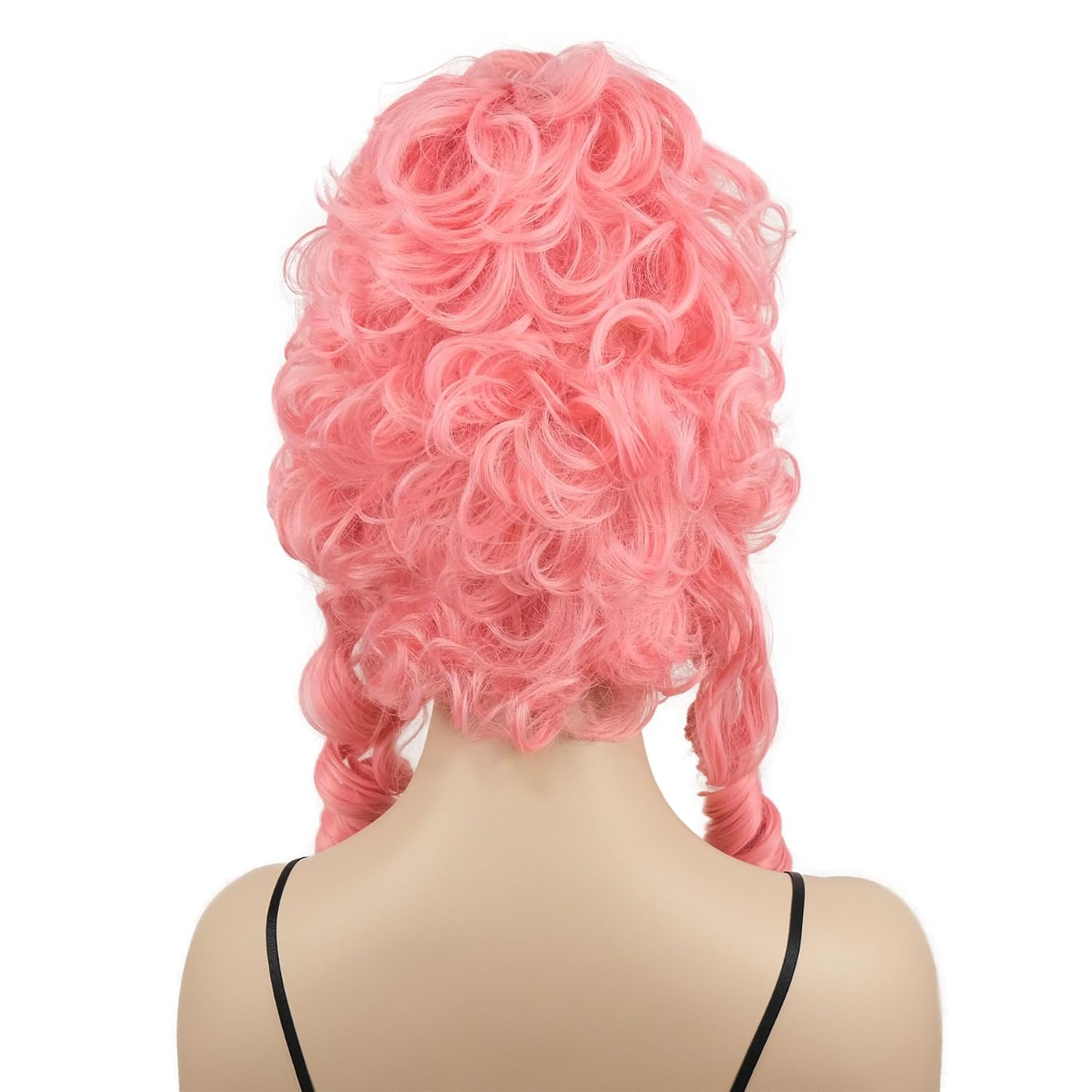 Aimole Pink Curly Wigs for Women Beehive Wig Vintage Queen Halloween Costume Cosplay Party Hair