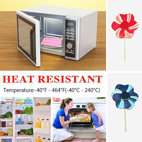 Miniatura 10 de Moldes redondos de silicona de 2 x 8 pulgadas antiadherentes para caramelos duros de chocolate molde de silicona con 20 varillas para caramelos