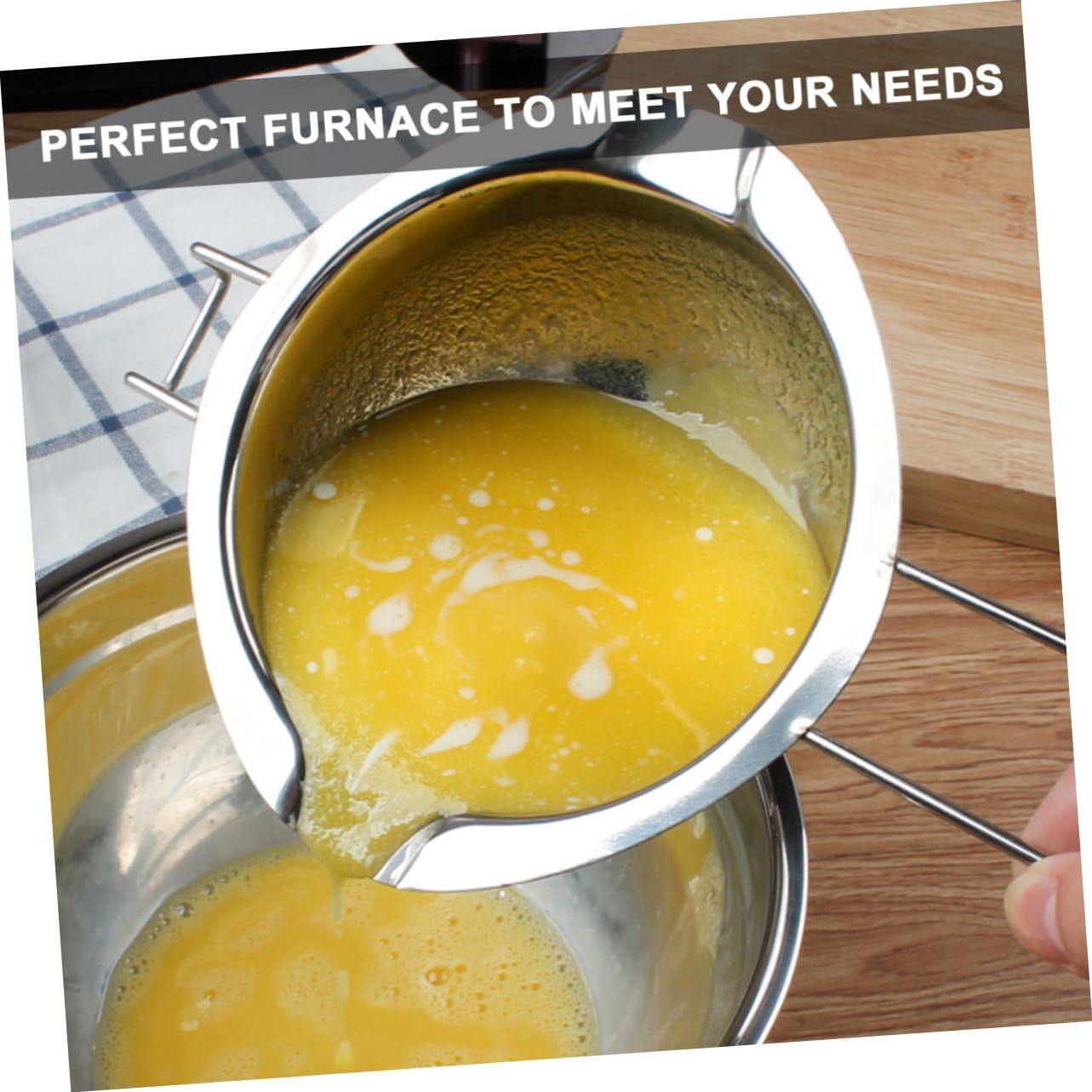 NAMOARLY Melting Pot for Chocolate Cheese 2 Pcs Stainless Steel Double Pour Spouts Heat Proof for Kitchen