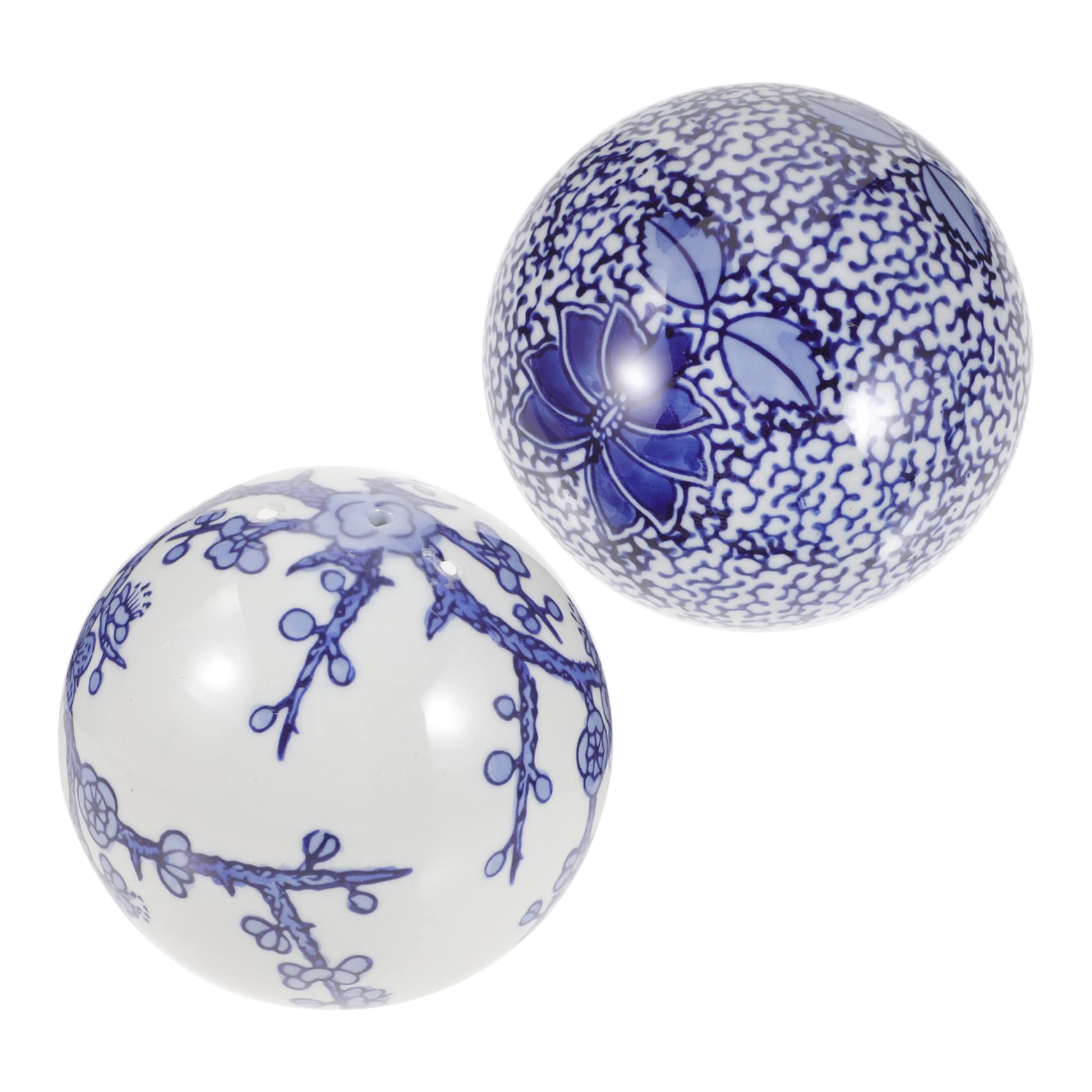 ULTECHNOVO 2pcs Boules Flottantes en Céramique pour Décoration D'aquarium, Ornements sans Bords Tranchants, Sécurisés pour Poissons, Style Chinois Élégant pour Aménagement D'aquarium