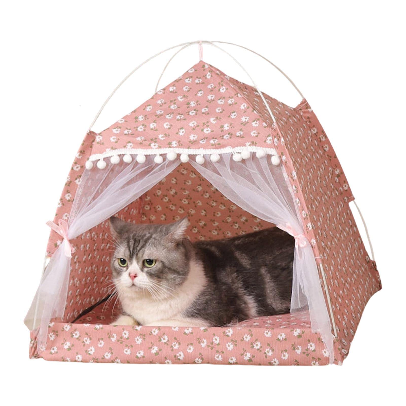 Amazon.co.jp: 猫テント洞窟ベッド、ペット猫テント室内、猫犬テント