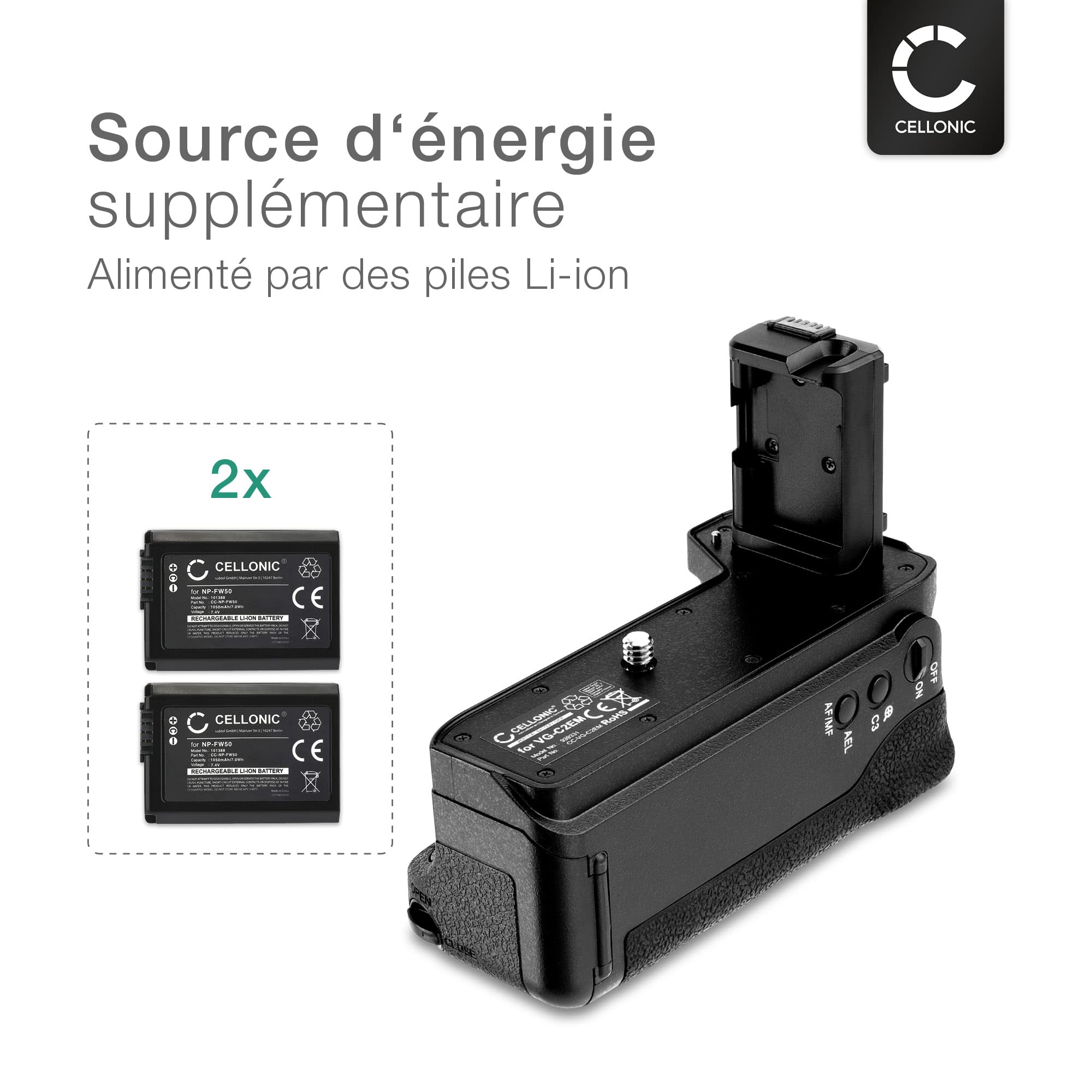 CELLONIC Grip D'alimentation Compatible Avec Sony Alpha 6000, 6300 - View #4