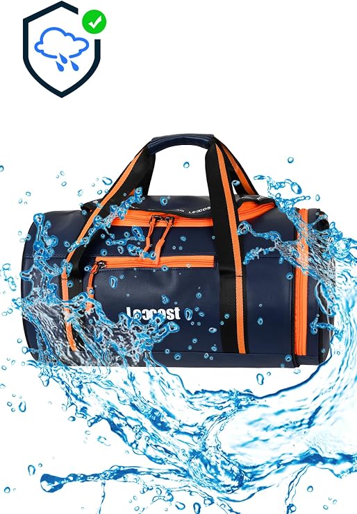 Coverzone Suni Deri Silindir Spor Çantası – Geniş Ana Bölmeli, Ön ve Yan Fermuarlı Cepli, Ayarlanabilir Askılı Spor & Seyahat Çantası, 28 x 45 x 28 cm, 125 (03-LACİVERT)