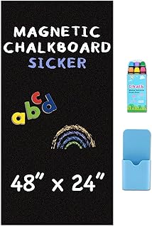 Magnetic Chalkboard Wallpaper Peel and Stick 48" x 24", Self-Adhesive Chalkboard Contact Paper with Starter Kit - Ideal for Playroom Home Classroom