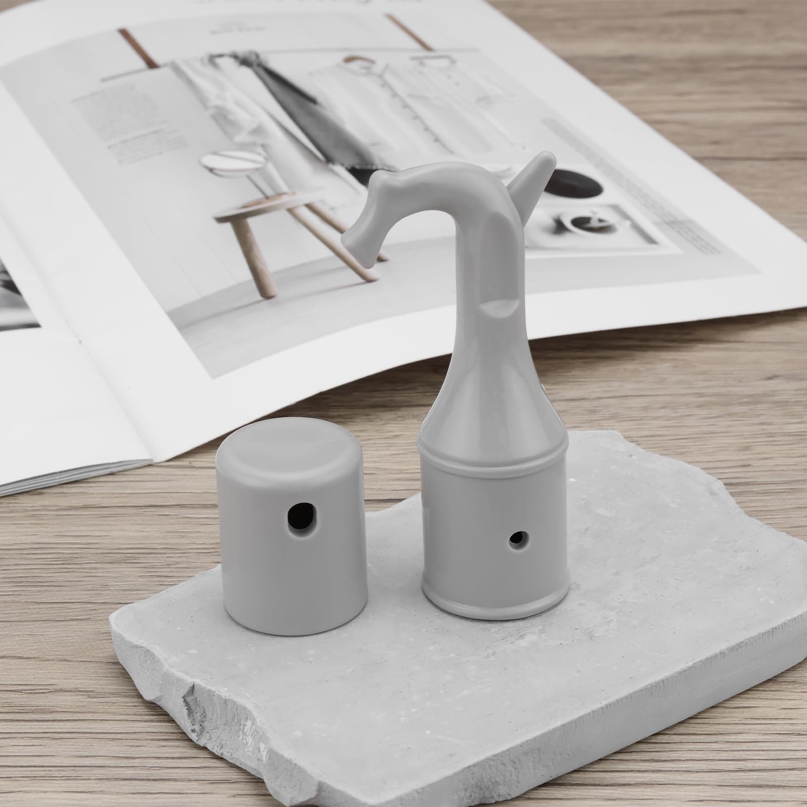 YINETTECH 2 Lot Crochets Pour Poteau Ouvre-fenêtre Crochet Pour Tige Ouvre- Fenêtre De 25 Mm De Diamètre Intérieur Crochet ABS Avec Base Antidérapante Adapté Aux Fenêtres Portes Gris