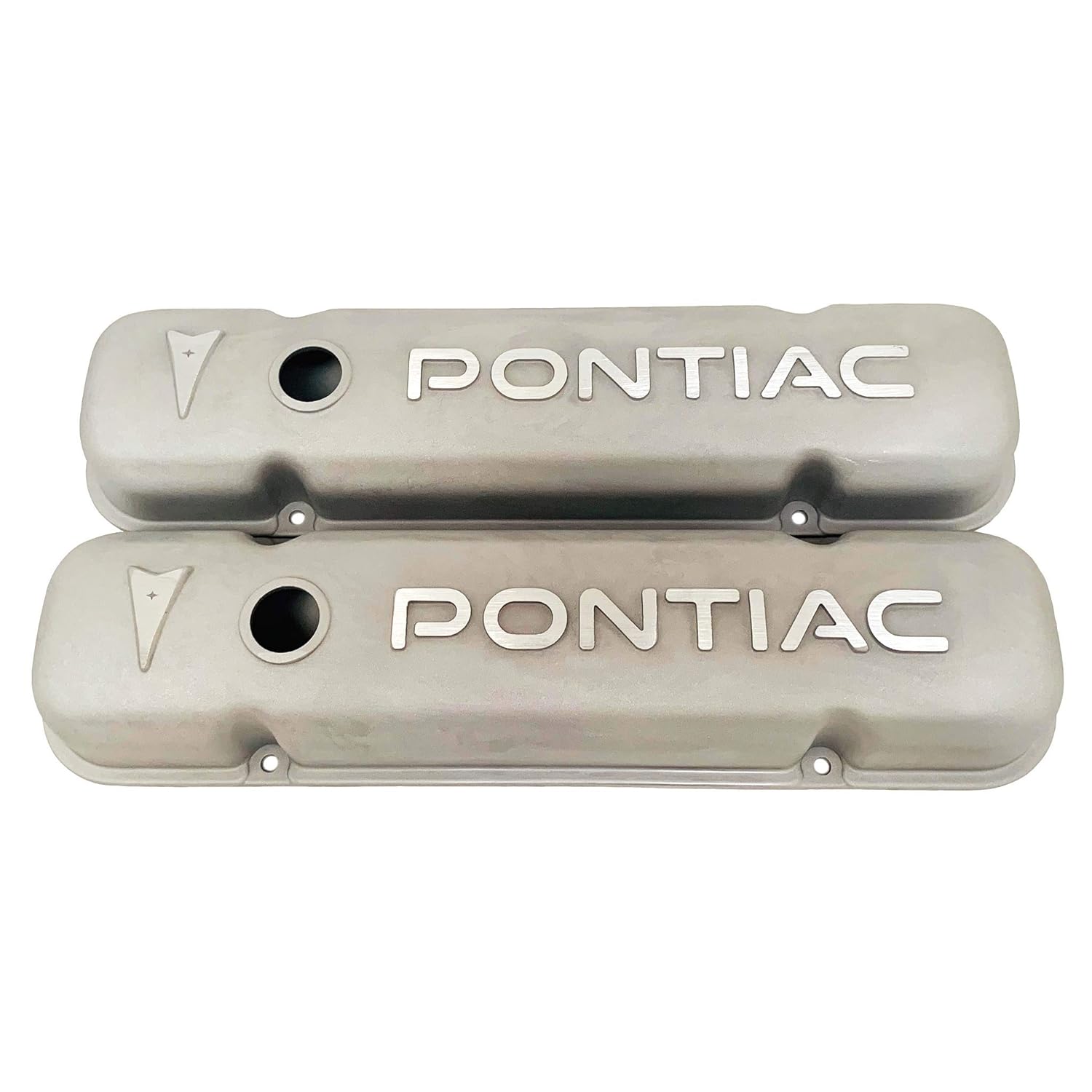 Pontiac Raised Letter Logo As Cast Finish Valve Covers