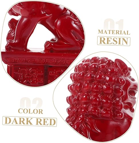 Miniatura 9 de BESTOYARD 1 par de adorno de león de piedra asiática estatua de león Fu Perros Estatua de animales salvajes Estatua de Feng Shui Estatuas de