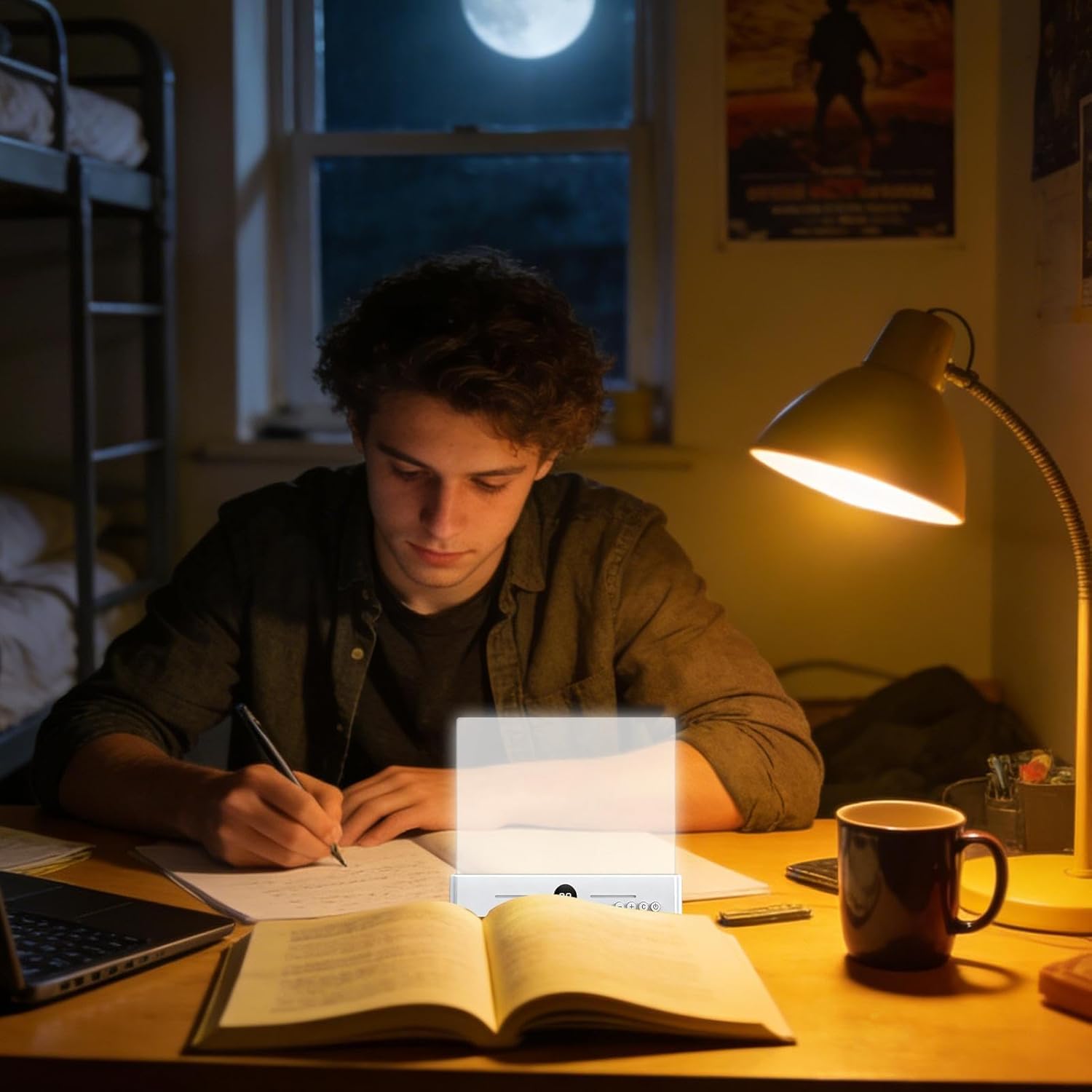 Portable LED Book Lamp - Rechargeable LED Book Light for Reading at Night | Transparent Dimmable Reading Light for Reading Books on Let-to, Before Going to Sleep, Library (White)