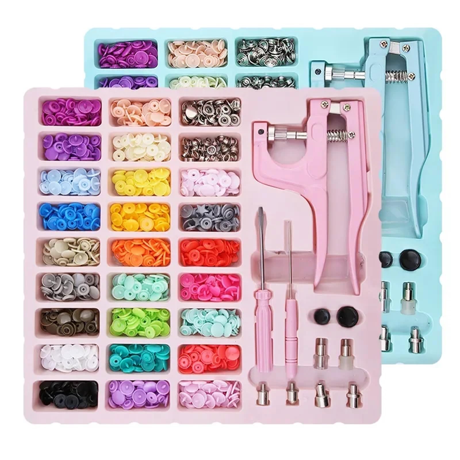 Botones de presión para coser, 270 juegos de botones T5 con juego de herramientas versátiles de fácil agarre (DIYQ-025)