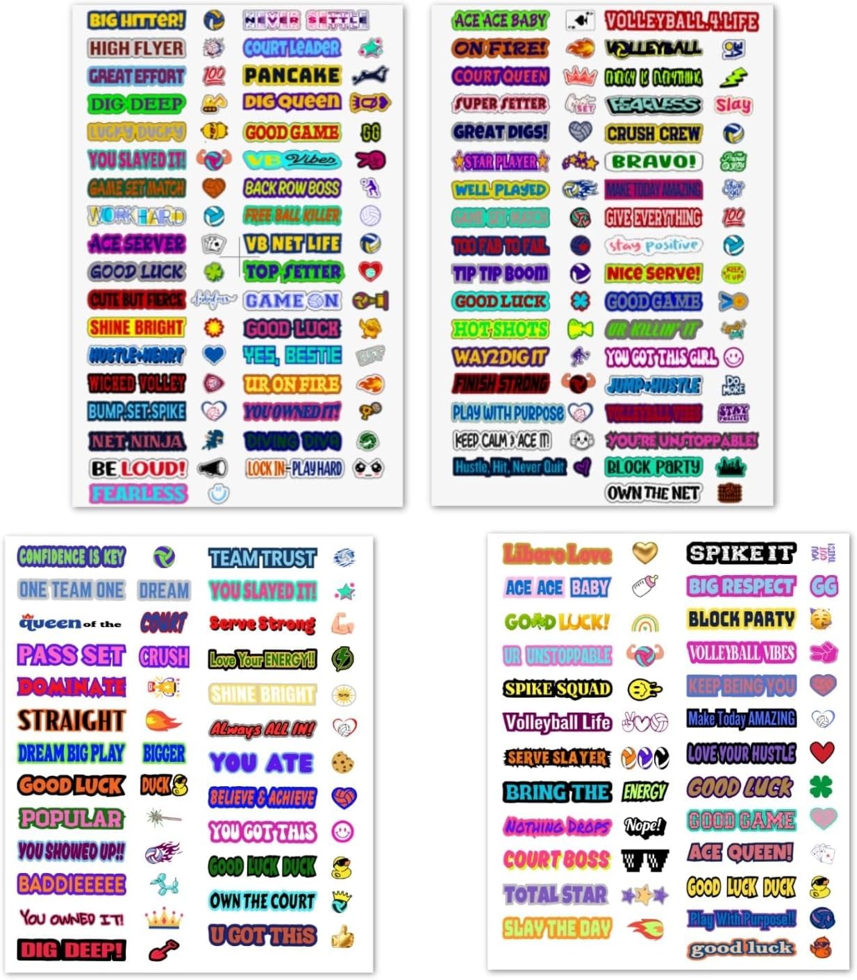 Amazon.com: PlayWithHeart Volleyball Clips Sticker Set - Clothespin ...