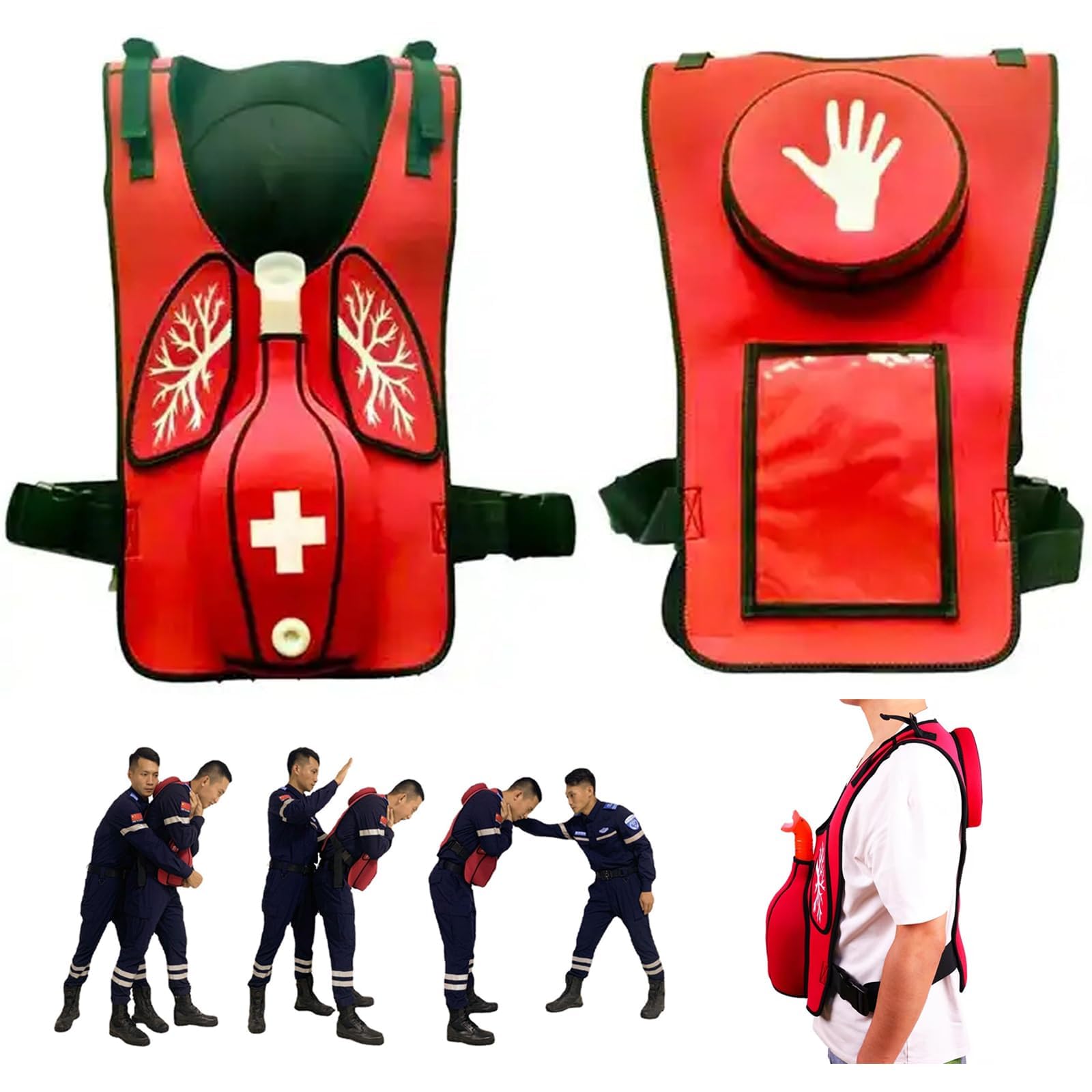 Gilet d'entraînement anti-étouffement pour adultes, modèle de simulation d'obstruction des voies respiratoires avec pratique des claquements dans le dos pour premiers secours, RCR et intervention