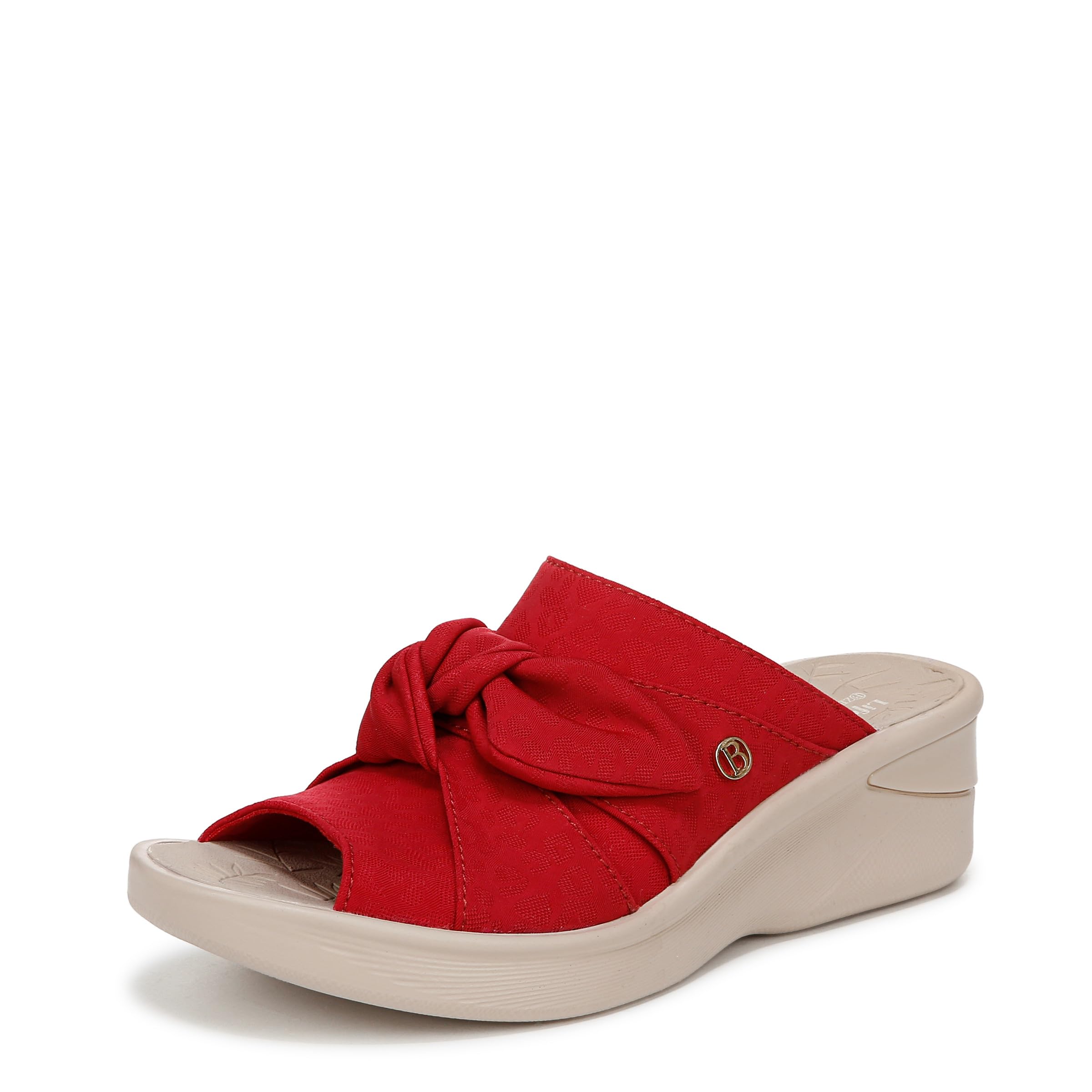 BZees Womens Smile Wedge Sandal Fire Red 11 M