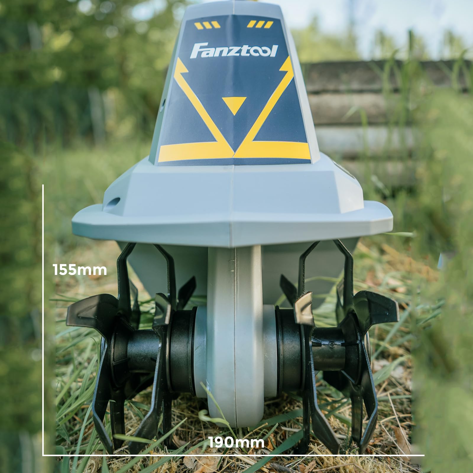 FANZTOOL Motoazada eléctrica de jardín de 300 W, solo 5 kg, ideal para personas mayores y mujeres, 19 cm de ancho de trabajo, 15,5 cm de profundidad, perfecto para parterres y huertos