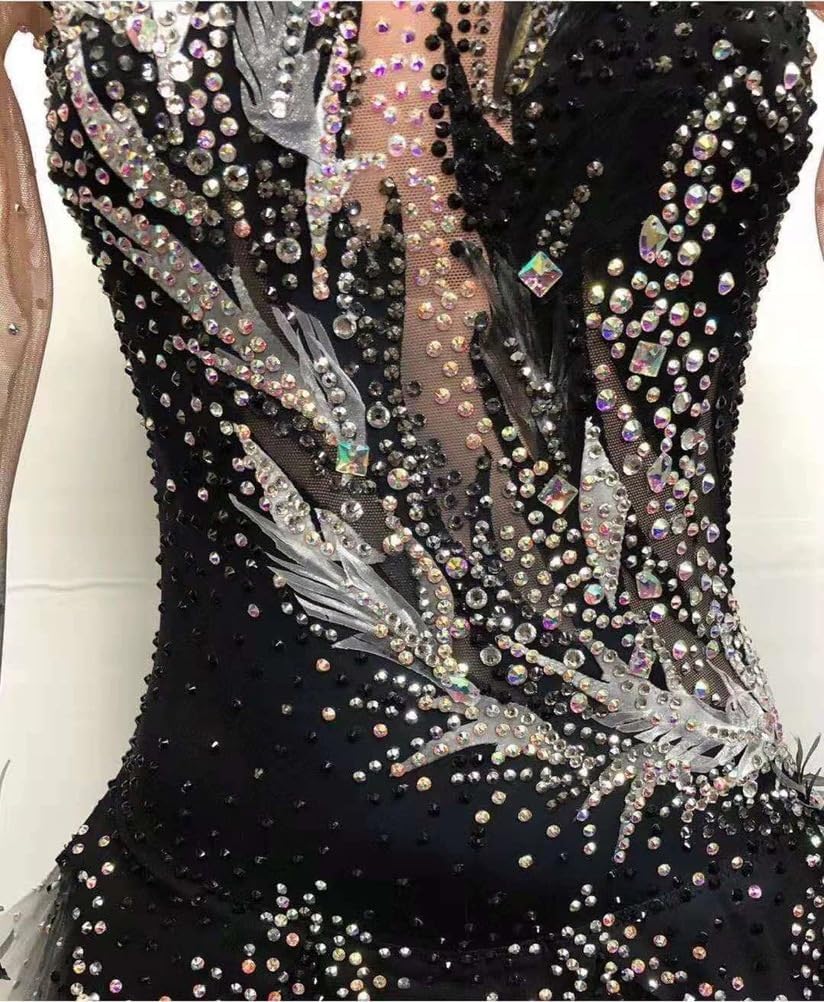 Ice Figure Skating Competition Dress Long Sleeve Skating Costume Professional Training Leotard Activewear