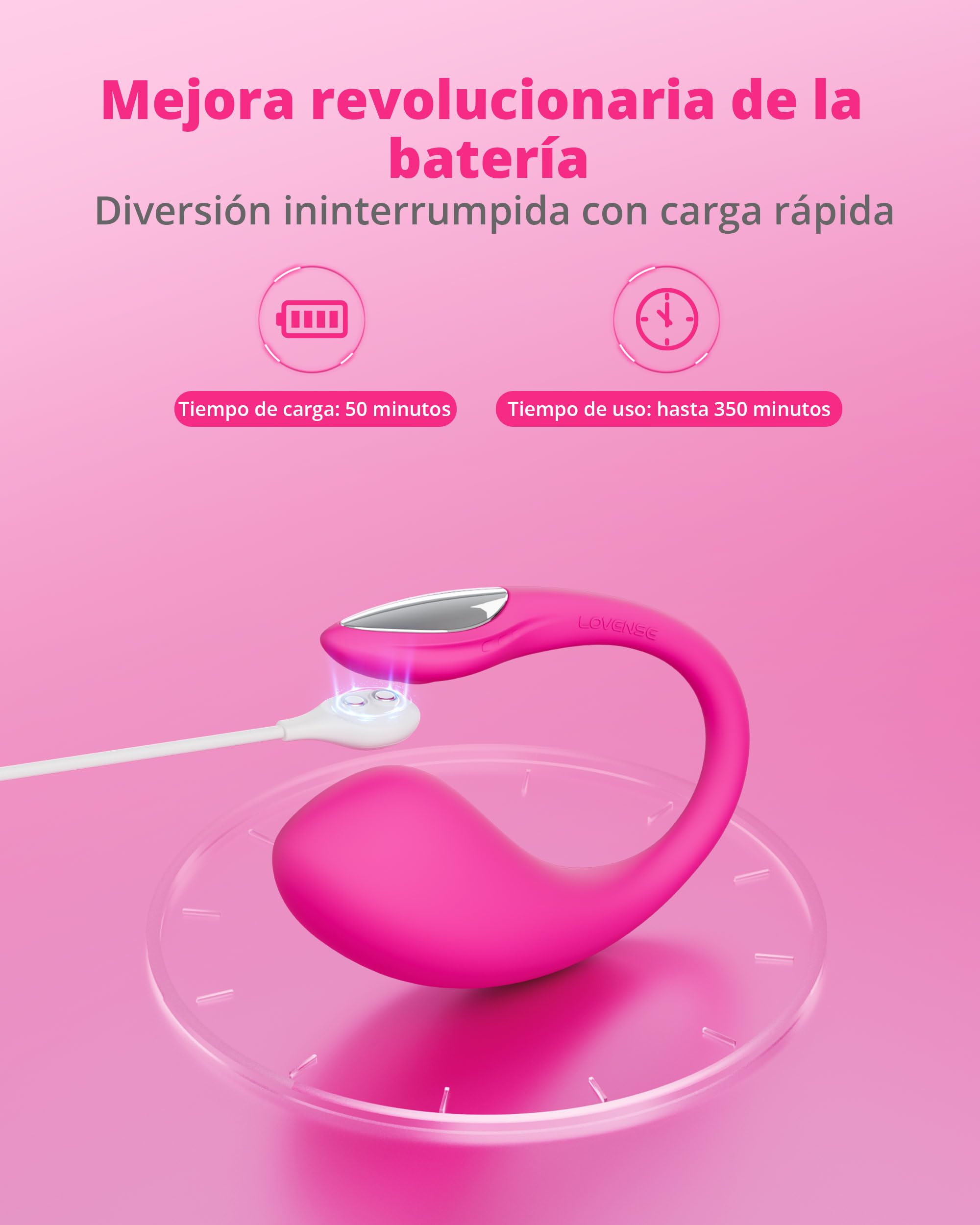 LOVENSE Lush 4 Vibrador Punto G con Control Remoto por App, Juguetes Sexuales para Parejas, Vibradorador Mujer Juguetes Eróticos, Luz LED, IPX7