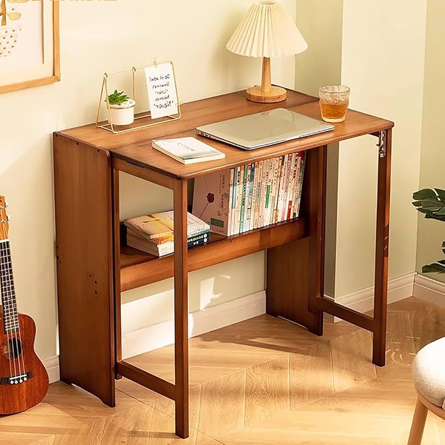 Amazon | 小スペース用折りたたみデスク、竹製折りたたみテーブル