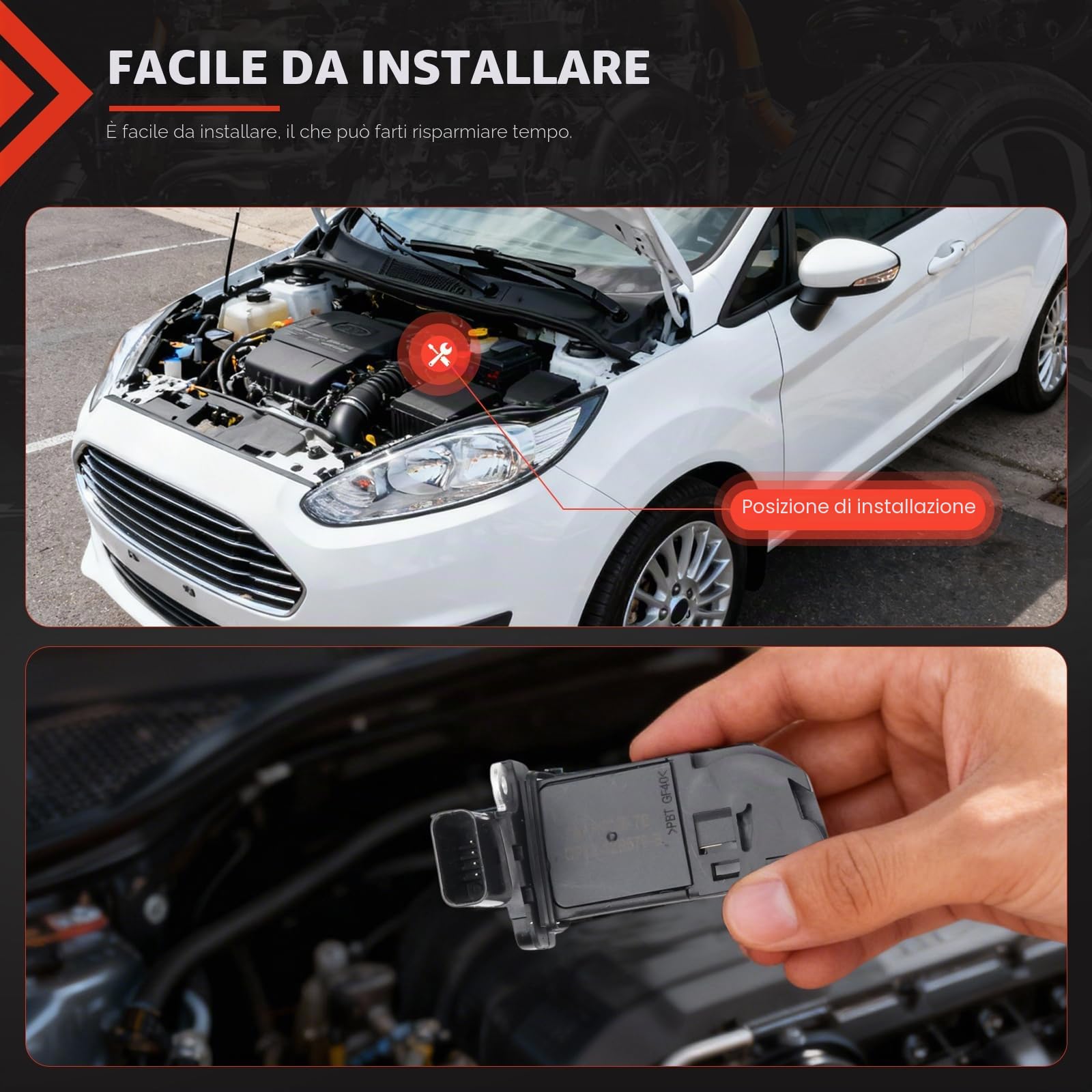Debimetro Air 4 Pin CP9Z12B579B per C-Max DM2 Focus II III DA DP HCP 1.6 1.8 2.0 TDCI 7M5112B579BA Sensore Portata D'aria 1444420 1480570