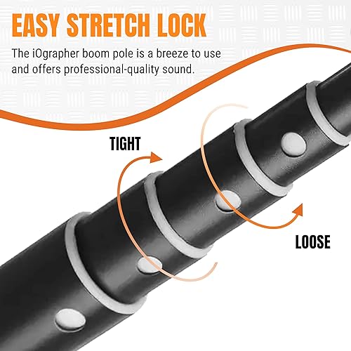 Miniatura 2 de iOgrapher Poste de micrófono - Soporte de poste de brazo de mano y soporte de micrófono ajustable - Montaje de poste compacto y extensible con