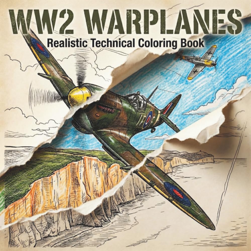 World War II Warplanes: WW2 Fighter Planes, Bombers & Warbirds Coloring Collection for Kids and Teens | 25 Historic Aircraft to Color from Five Nations. (WW2 Warplanes Collection)