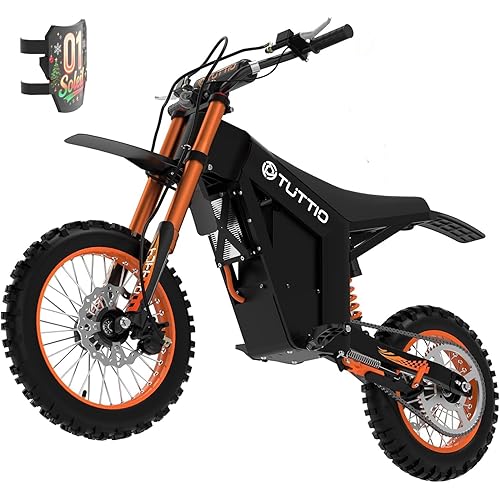 Tuttio Soleil01 Electric-Dirt-Bike for Teens Adults, 14"/12" Fat Tire 2000W Electric-Motorcycle with 48V 21AH Battery Ebike 37MPH Hydraulic Brakes Mountain Off-Road EBike Fit Age 13+