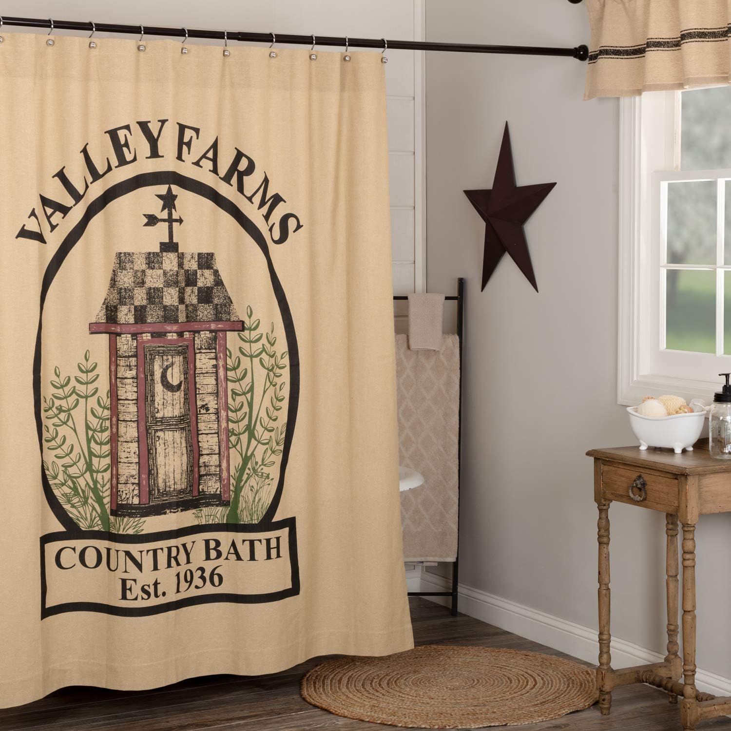 Valley Farms Country Bath Farmhouse Shower Curtain 72x72