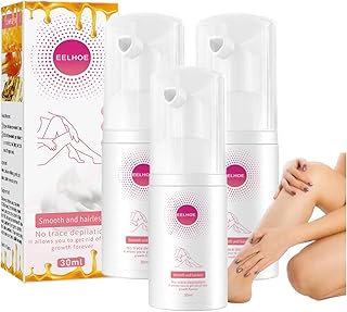 EELHOE Beeswax Hair Removal Mousse - Smoothsweep Gentle Hair Removal Spray, Effective & Painless Honey Hair Removal Mousse for Women Men (3pcs)