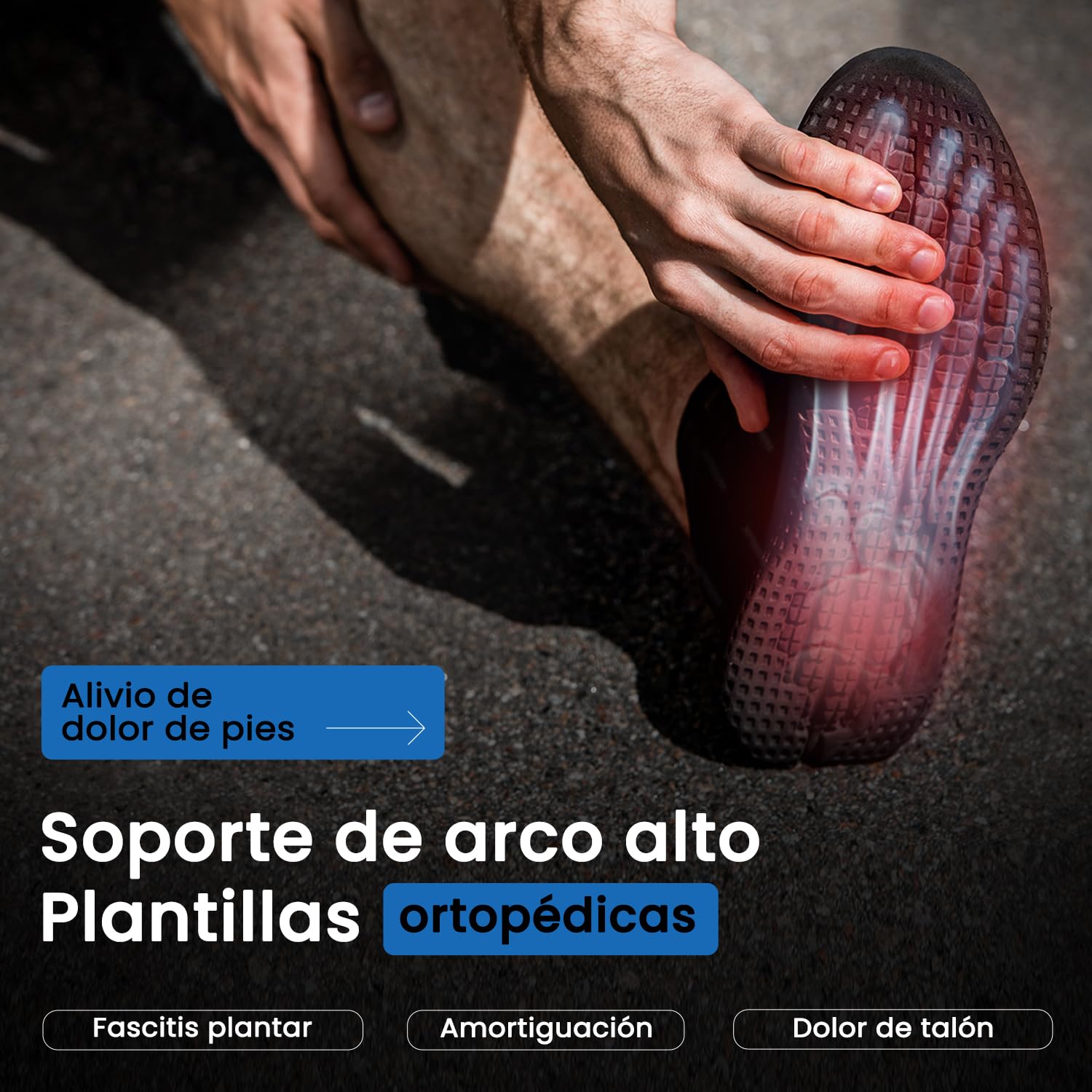PCSsole Plantillas de soporte ortopédico para arco alto, inserto deportivo cómodo para pies planos, fascitis plantar, dolor en los pies, valgo del pie, sobrepronación para hombres y mujeres