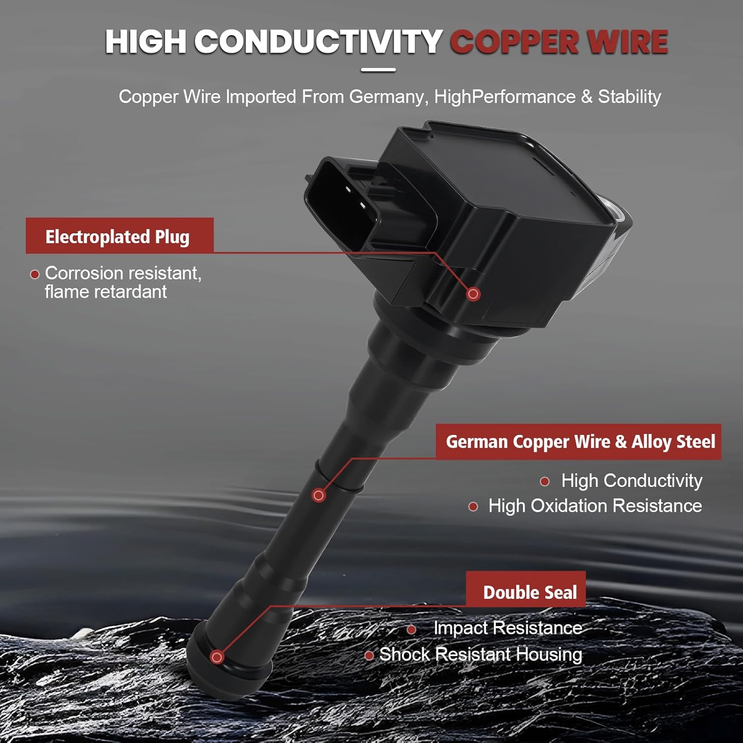 UF659 Ignition Coil Pack and Double Iridium Spark Plugs Set of 4 Compatible with Nissan Juke 2012-2017 1.6L Replaces#GN10614 1788535 C1807 XP5683