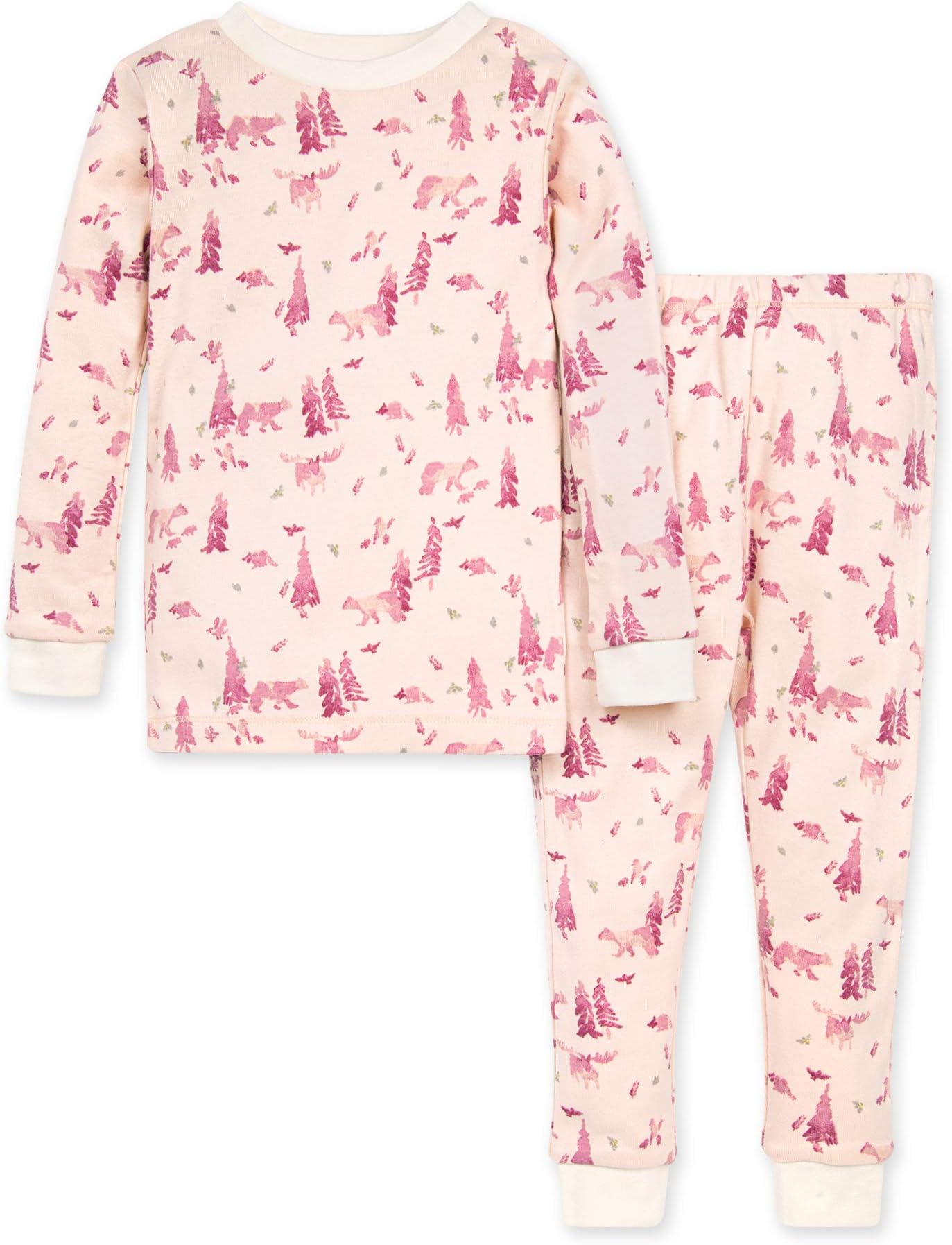 Burt's Bees Baby Girls' Pajamas, Tee and Pant 2-Piece Pj Set, 100% Organic Cotton, Baby Bear, 12 Months