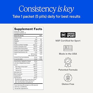 EyePromise Vizual Edge Pro Eye Supplements - 30 Pill Packets, 30-Day Supply