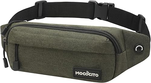 MOCOCITO Riñonera cruzada para hombres y mujeres, con 4 bolsillos con cremallera, bolsa de cintura para correr, con cinturón ajustable para viajes,
