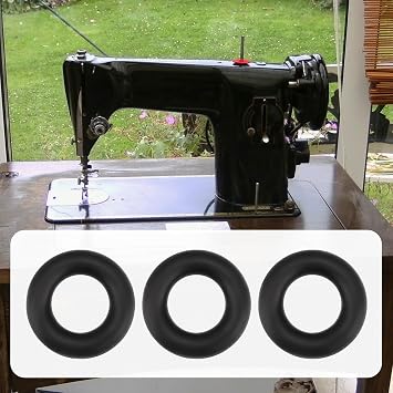 10PCS Sewing Machine Bobbin Winder Rubber Ring Compatible with SINGER 201K 99K 28K 66K Outer Diameter 28mm Inner Diameter 15mm Thickness 6.5mm Black