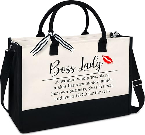 Regalo para mujeres, mamá, profesora, regalos de cumpleaños para jefa, amiga, compañera de trabajo, bolsa de lona de 13 onzas con cremallera