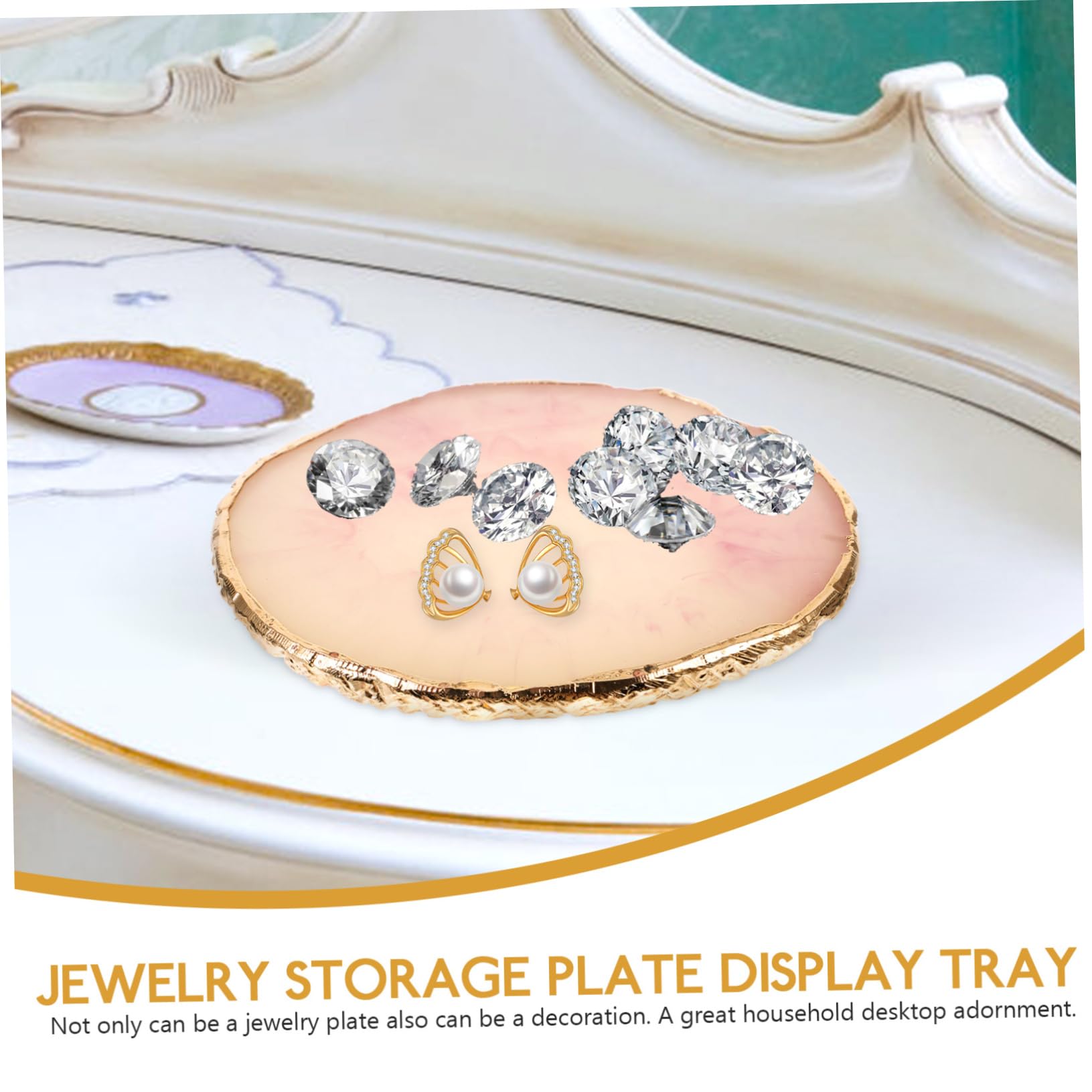 GALPADA 3piezas Organizador De Joyas Diseño De Bandeja De Exhibición Ágata Púrpura Para Collares Pulseras y Anillos Para Decoración Del Hogar y Ocasiones Especiales