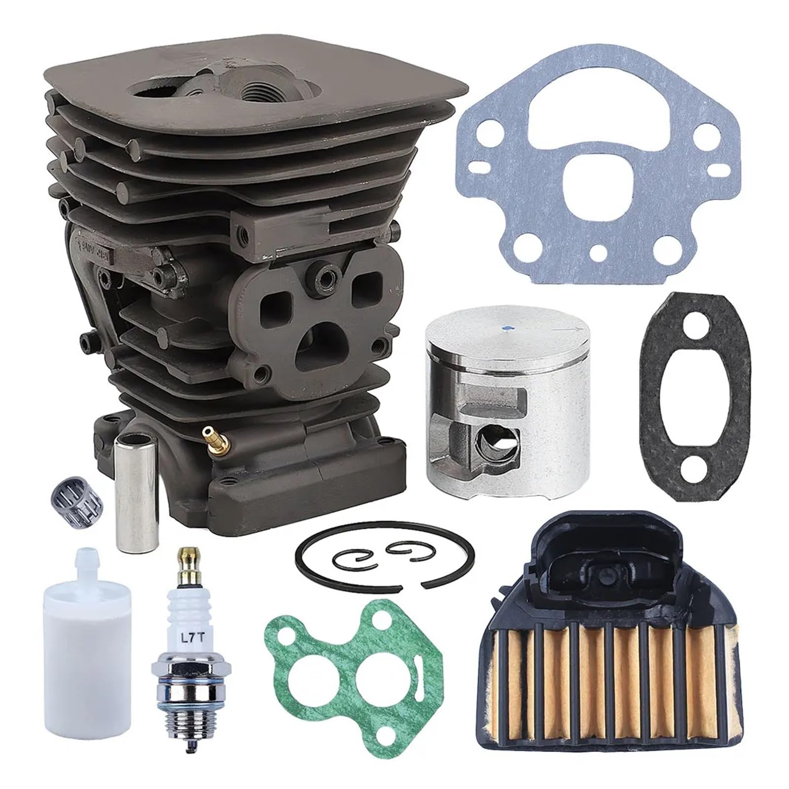 Kit de pistón cilindro motosierra 47mm for Husqvarna 455 455e 460 con bomba aceite línea filtro combustible aire reemplazar 537320402 537255702