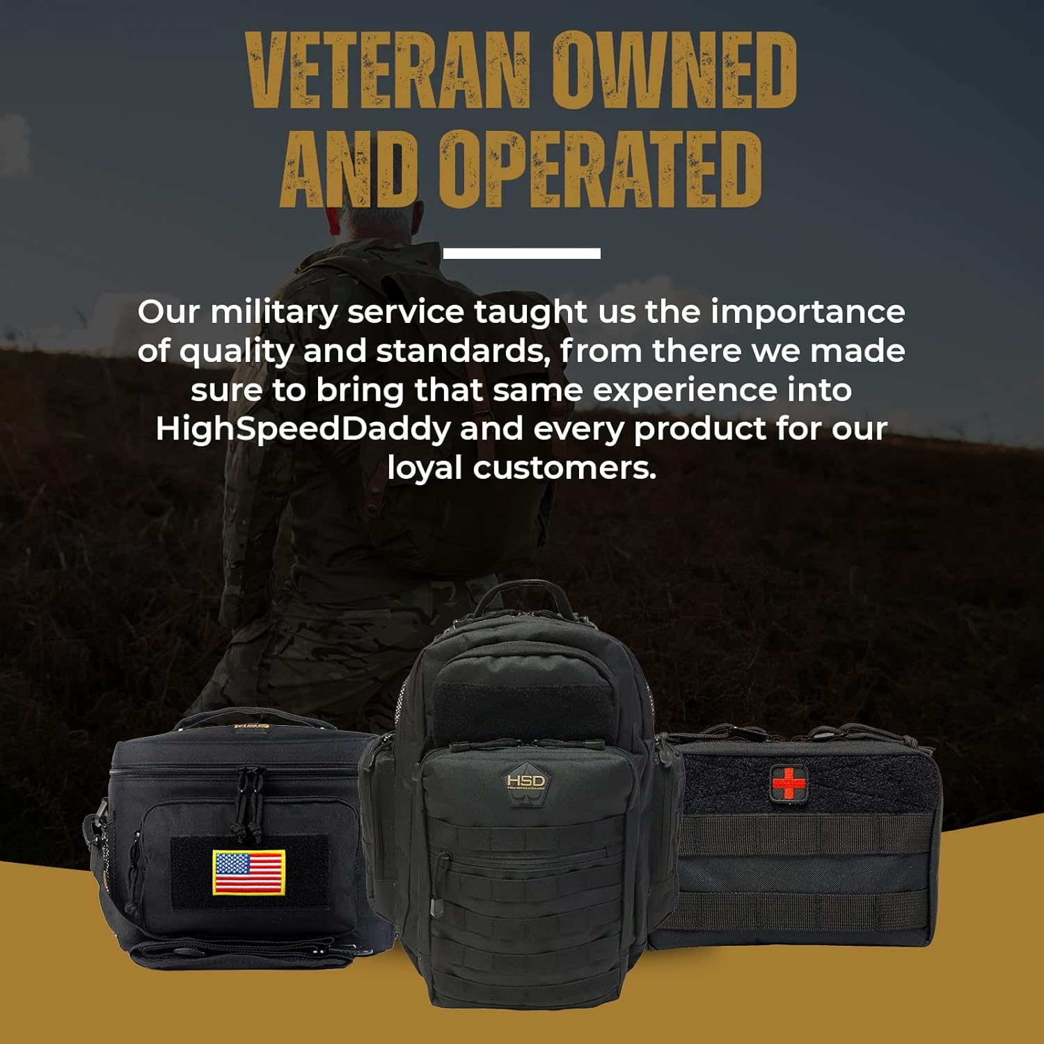 HighSpeedDaddy Tactical Lunch Bag – Insulated Lunch Box Cooler Bag for Men & Women - Military-Grade, Portable and Water-Resistant 15L Work & Travel Lunch Box Bag - 11”x 9”x 8” - Black