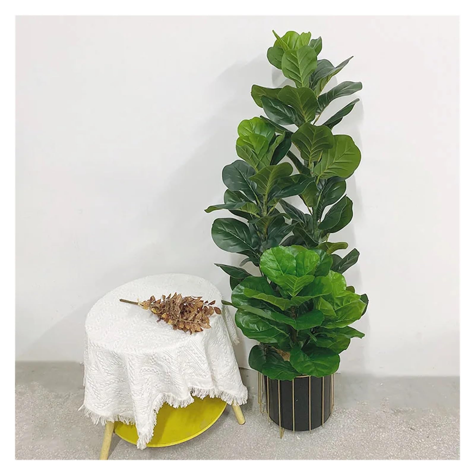 Künstliche Tannenzweige 150 cm großer tropischer Baum, künstliche Ficus Lyrata-Pflanze, Zweige, Kunststoff, Blätter for Home Office Shop Decor(70cm)