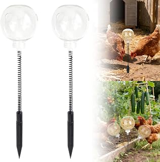 2PCS Chicken Peck Toy,Interactive Chicken Slow Feeder Release Toy with Spring and Ground Stake,Treat Dispenser for Hens Birds Yard Outdoor Decoration (15.75inch)