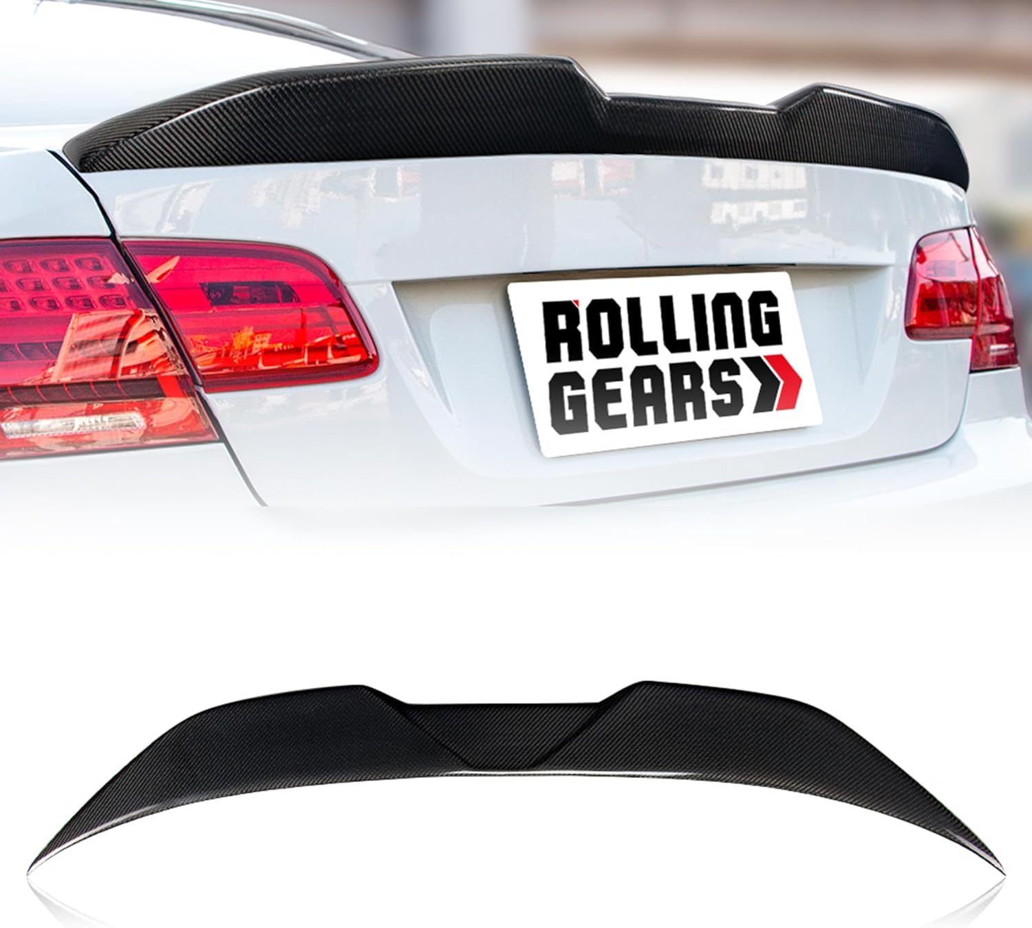 Real Carbon Fiber Trunk Spoiler Wing Compatible with 2007-2013 BMW 3-Series E92 Coupe E92 M3 Rear Spoiler (MF Type)