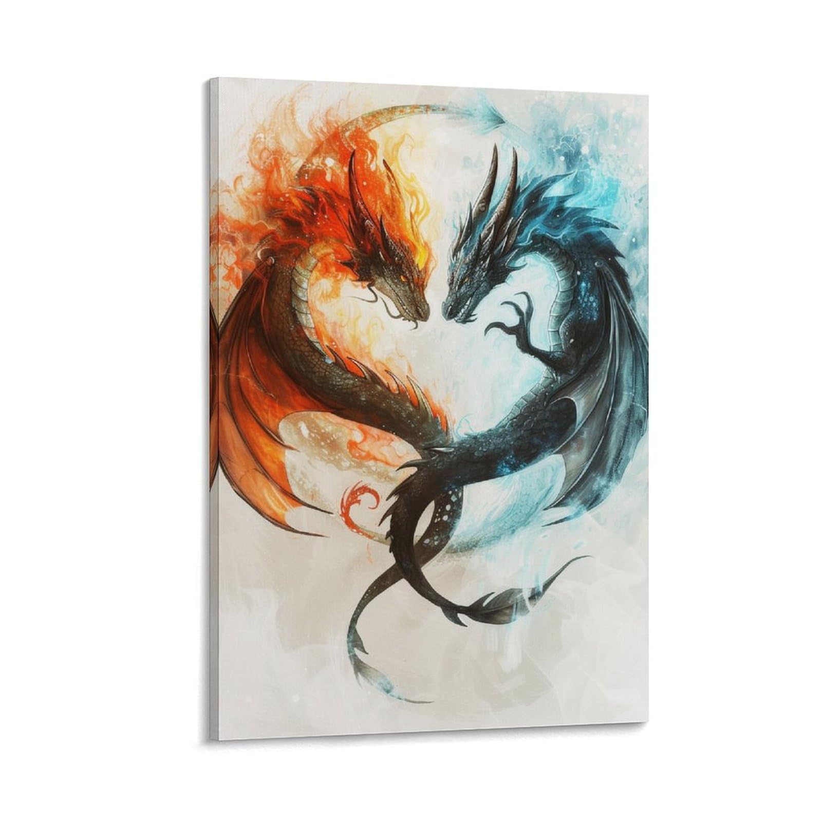 DHBANEIOK Dragon Art Canvas Prints of Modern Stretched Giclee Artwork Pictures Paintings on Canvas Wall Art for Bedroom Home Office Decorations 16x24inch(40x60cm)