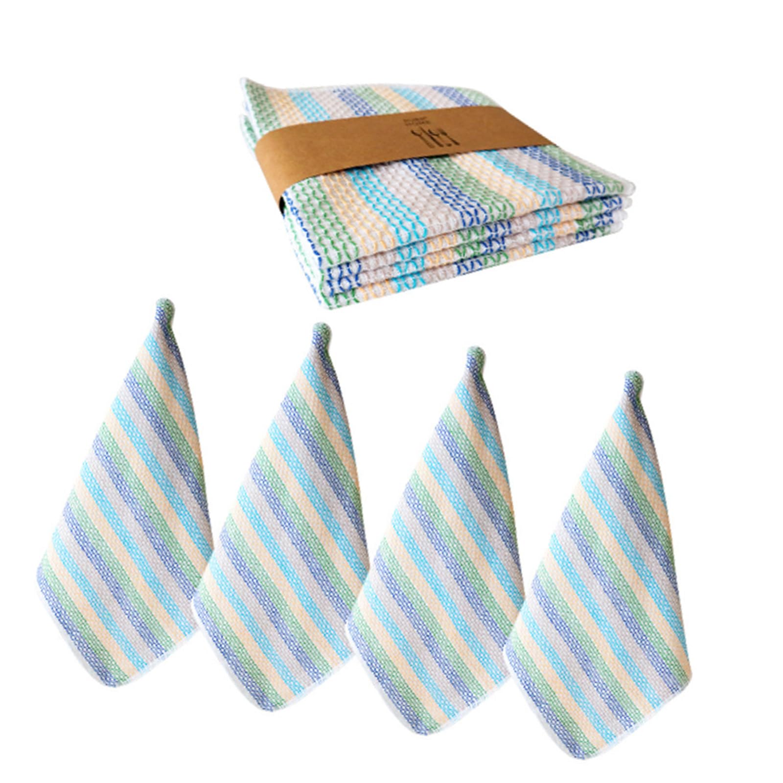 Xjdzineq 4Pcs Soft Absorbent Cotton Kitchens Towels Quick Drying Dishwashing Cloths Cleaning Rag for Glassware Surfaces Cotton Cleaning Rag