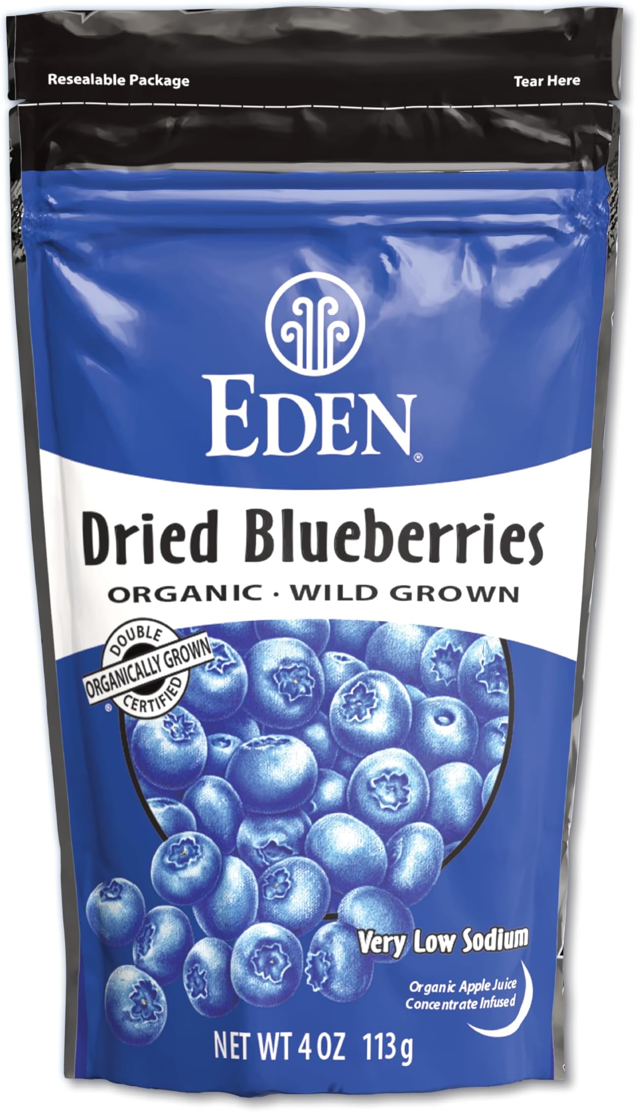 Foods, Organic, Dried Blueberries, 4 oz (113 g)