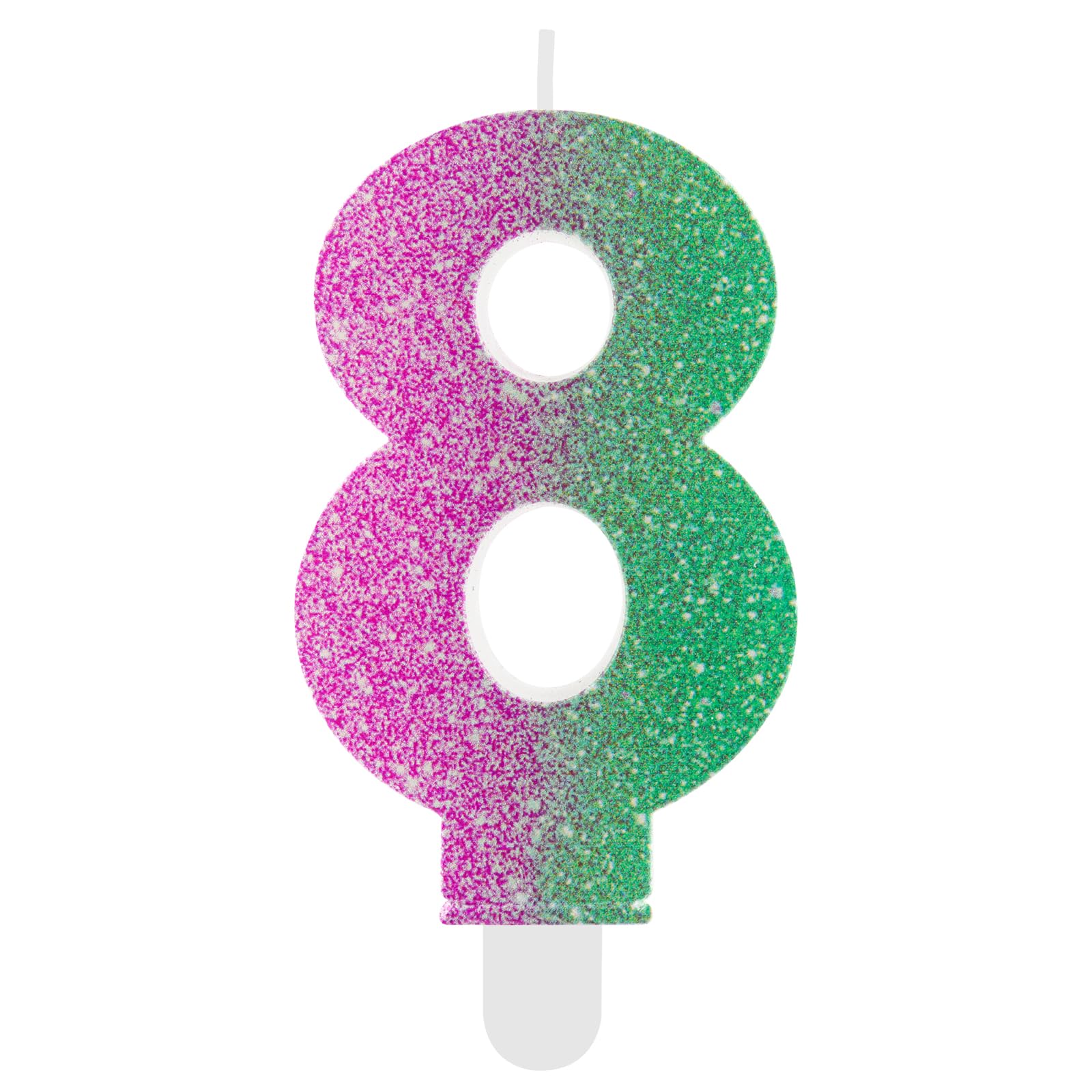 Pink Green Birthday Candle, Movie Themed 8th Birthday Cake Candle, Number 8 Candle, Pink and Green Cake Topper for Birthday Party Decorations Supplies Gifts