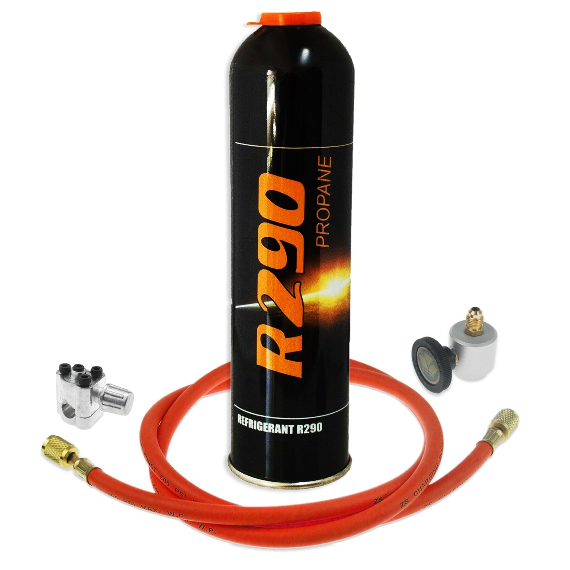R290 REFRIGERANT GAS CHARGING RECHARGE KIT HOSE LINE TAP TUBE PIERCING VALVE
