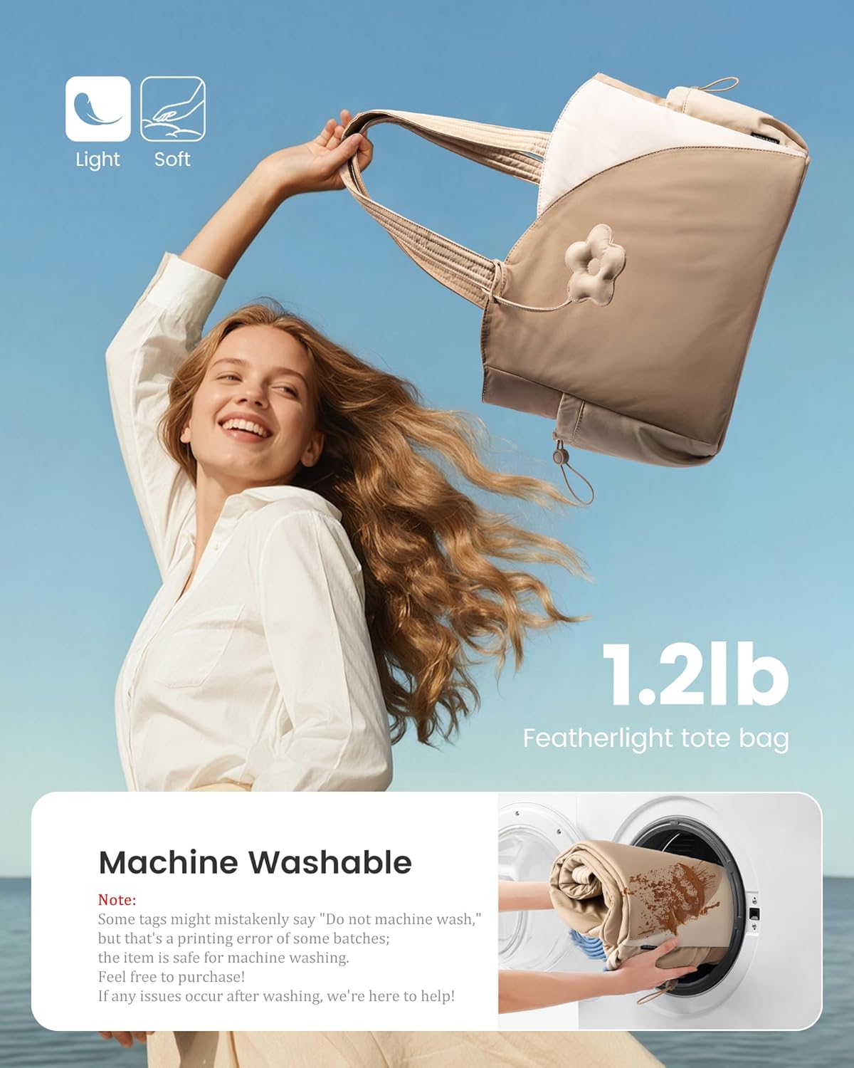 LOVEVOOK Tote Bag for Women, Puffer Work Bags with Zipper for Daily Travel College, Teacher Nurse Laptop Handbags Purses Gift - Image 4