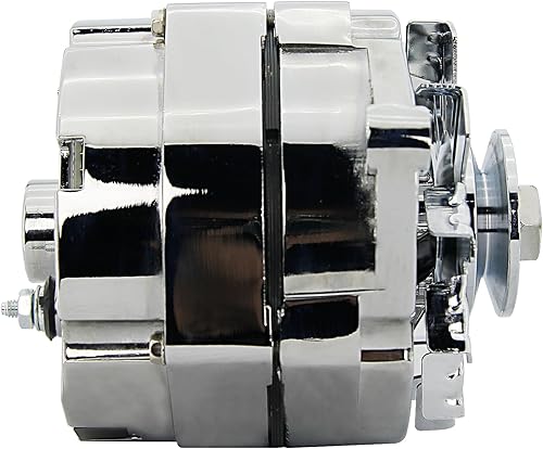 Miniatura 4 de GM 1 alternador de alambre cromado nuevo auto excitante alto rendimiento 105A 10SI SBC BBC compatible con Chevy 350 305 DELCO Street Rod 1100125