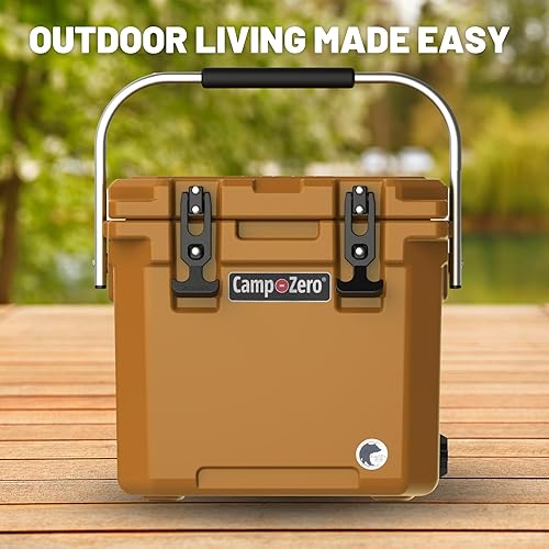 Miniatura 4 de CAMP-ZERO 12  12.6 Qt. Enfriador premium con portavasos moldeados y mango de aluminio plegable