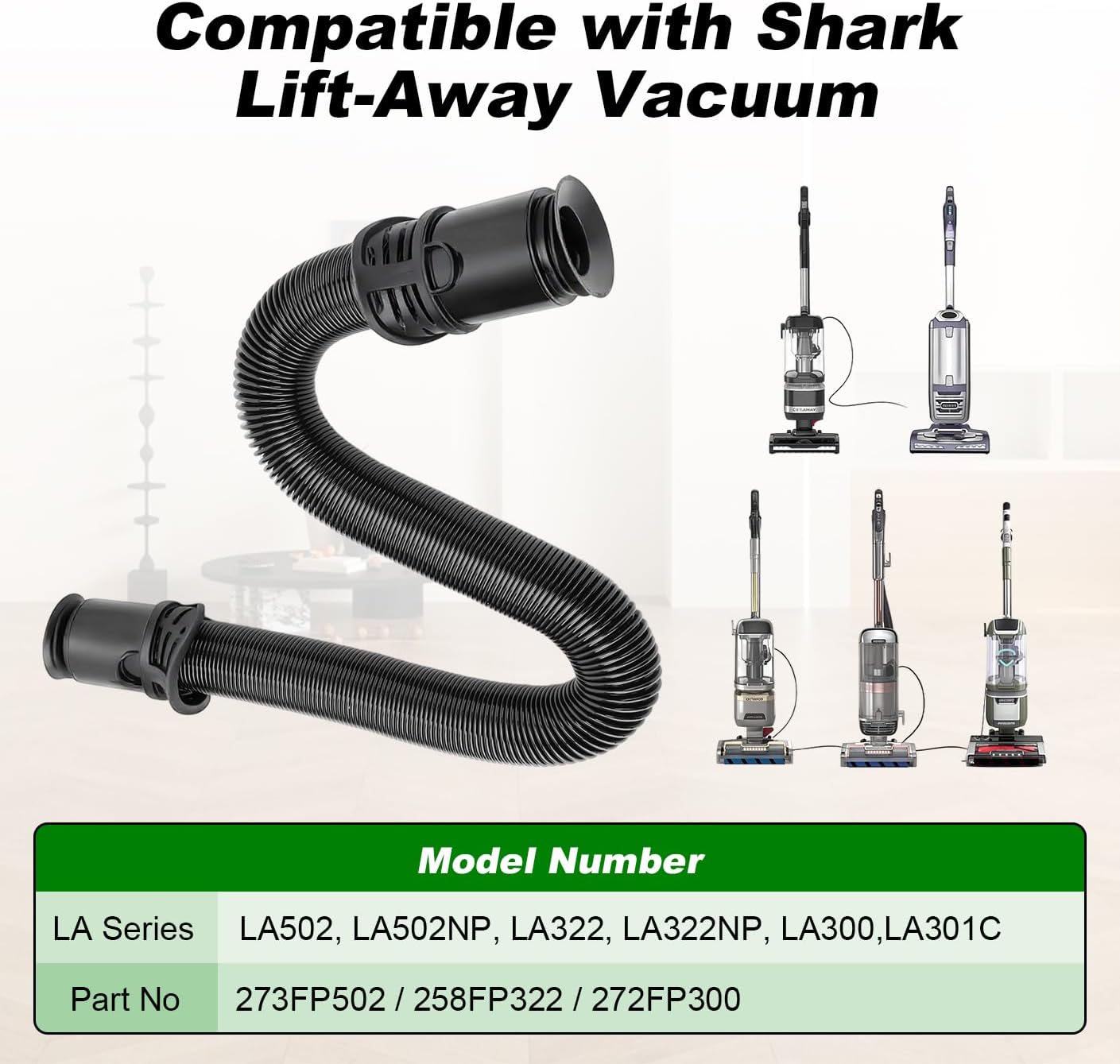 Hose Replacement Compatible with Shark LA502 LA322 LA300 LA555 LA700 LA701 LA702 Navigator Rotator Lift-Away Vacuum Cleaner, Stretch Vacuum Hose Extends Up to 8.2ft, Navigator Replacement Hose Part