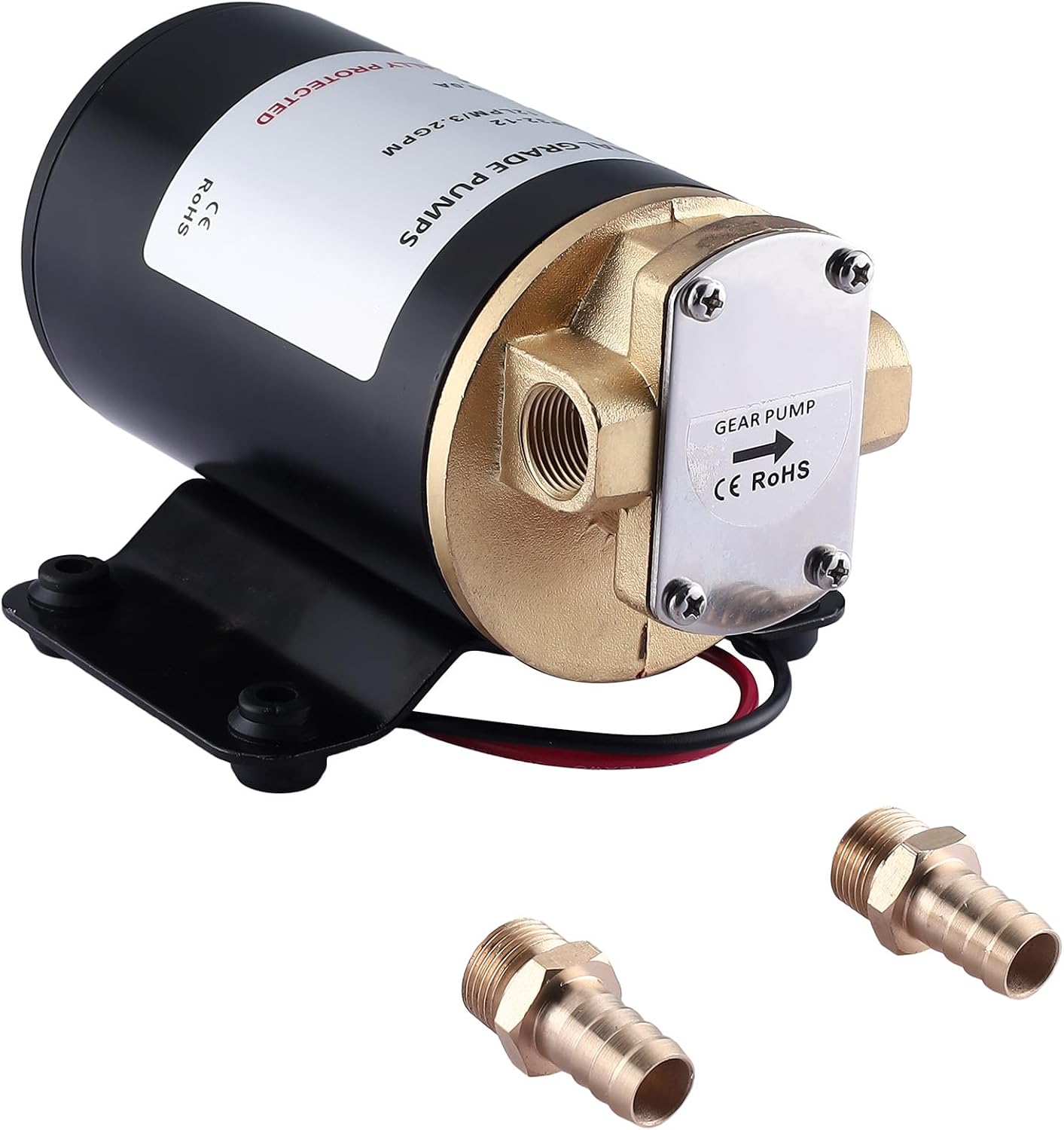 NovelBee Self Priming Impeller Pump,3.2GPM Gear Oil Pump,Self Priming Oil Change Extractor Pump for Diesel Lubricants Machinery Fuel Scavenge Oil Transfer (12V)